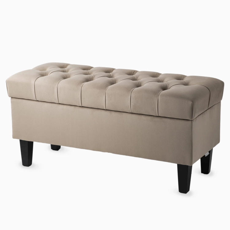 Gesteppter großer Latte-Pouf mit Stauraum
