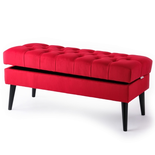 roter Pouf mit Stauraum