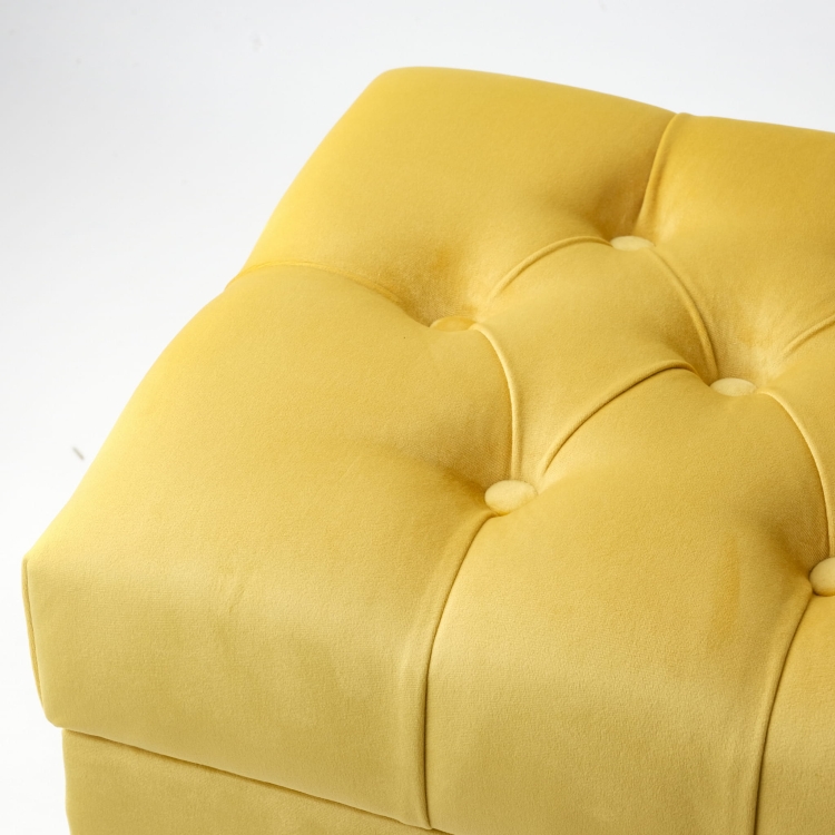 Honigfarbener gesteppter Pouf mit Stauraum