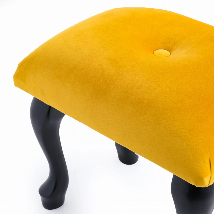 Gesteppter Schminktischhocker in Papaya, stilvoll und bequem