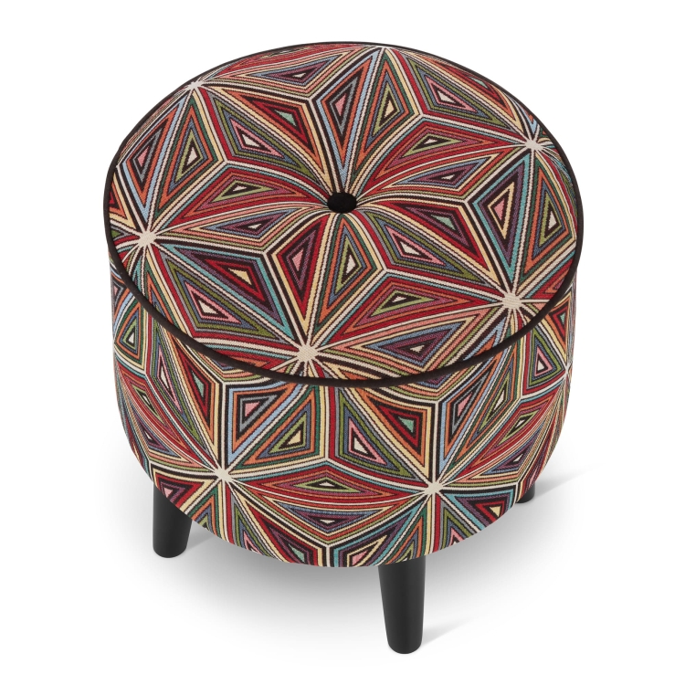 runder geometrisch gemusterter Sitzsack