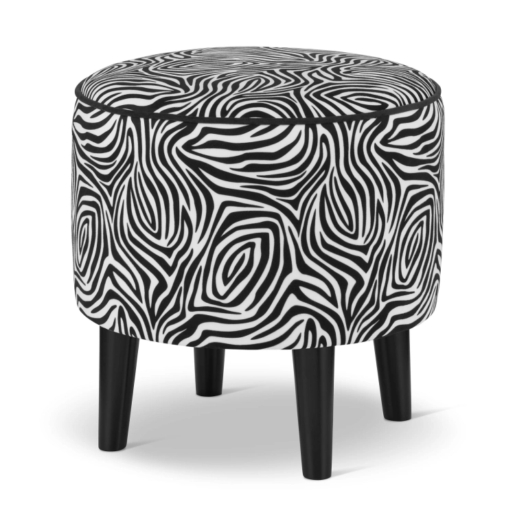 runder Zebra-Puffsessel