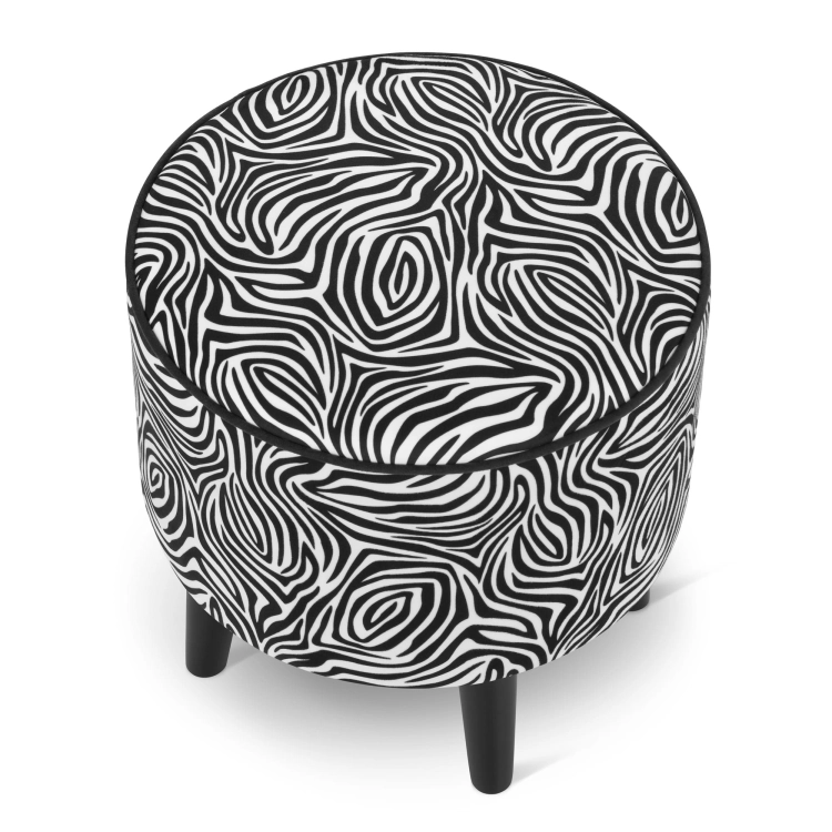 runder Zebra-Puffsessel