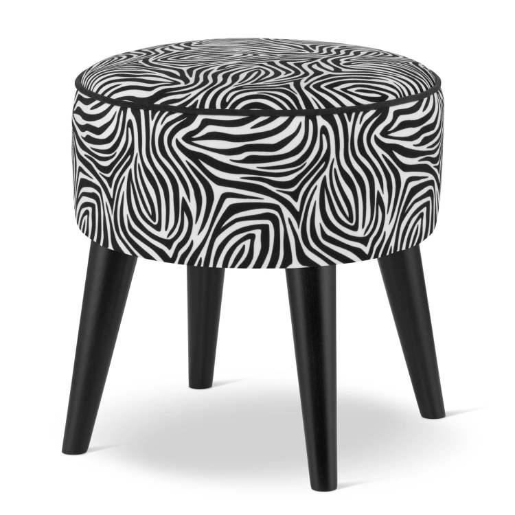 runder Zebra-Puffsessel