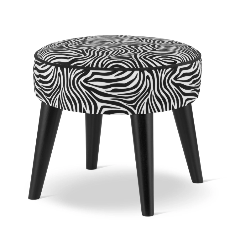 runder Zebra-Puffsessel