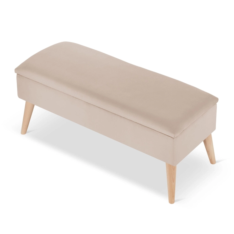 beige Bank mit Stauraum