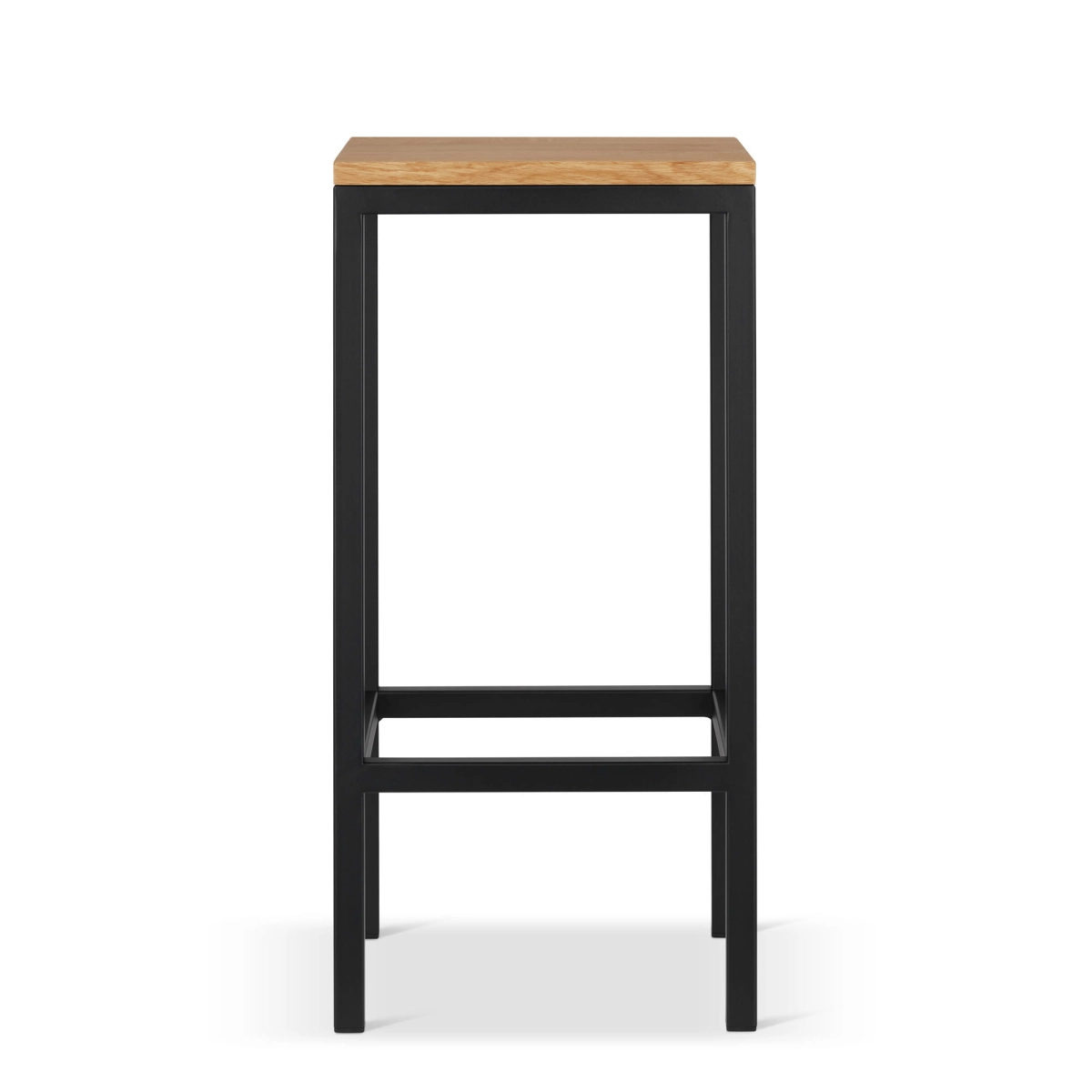Metallhocker mit Holzsitz