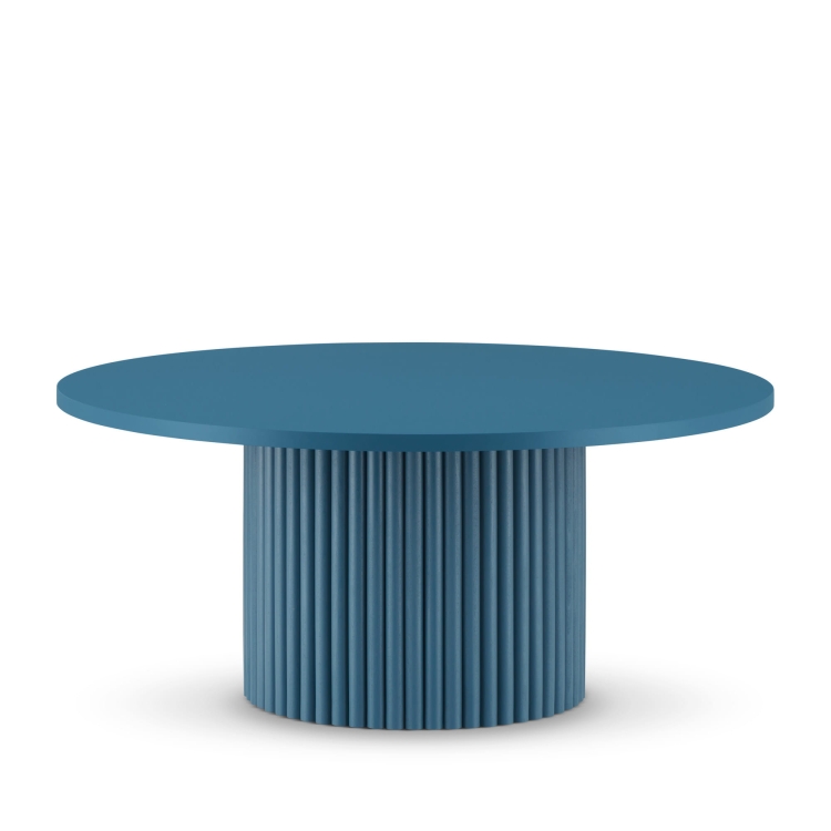 blauer runder Couchtisch