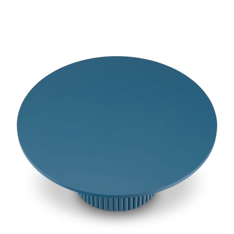 blauer runder Couchtisch
