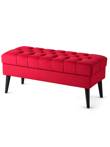 roter Pouf mit Stauraum für das Schlafzimmer
