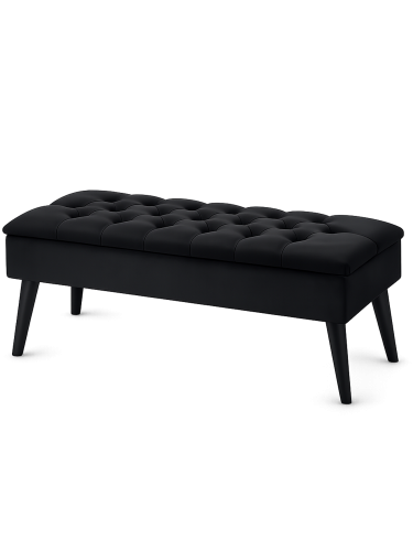 Gesteppter Pouf mit Stauraum in Schwarz, ein elegantes und funktionales Möbelstück