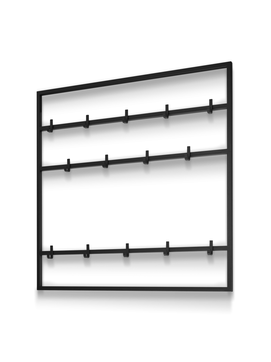 Schwarze Metall-Wandhalterung für den Flur, langlebig und praktisch