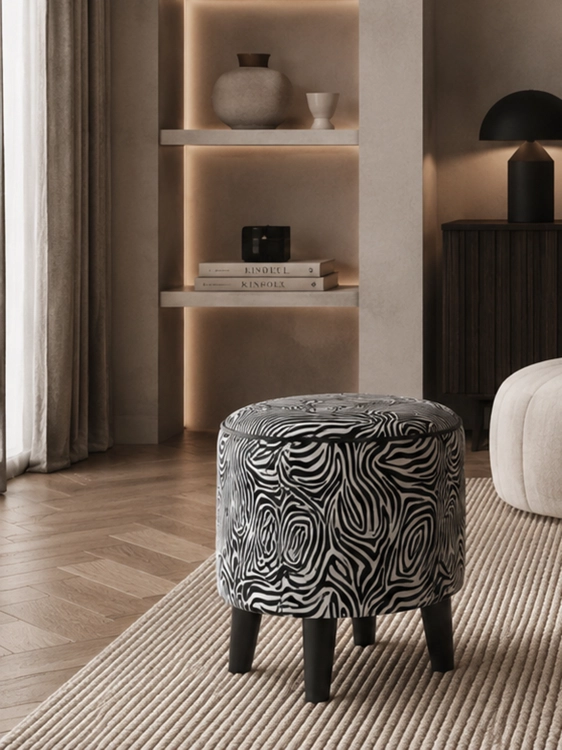 runder Zebra-Hocker