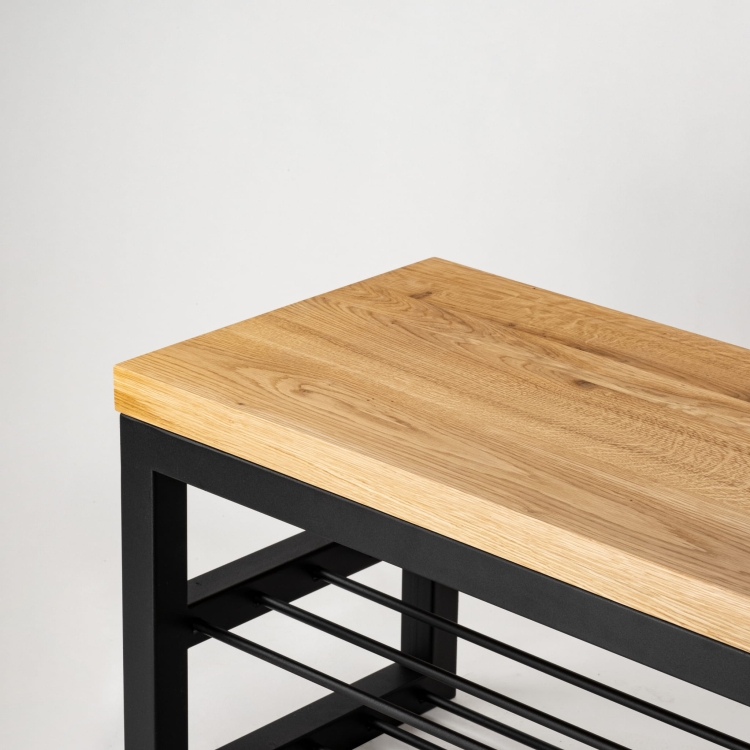Industrielle Bank mit Holzplatte für Loft-Interieurs