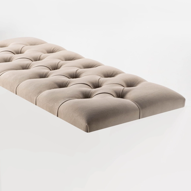 Stilvolles Latte-Steppwandpaneel, perfekt für ein Schlafzimmer