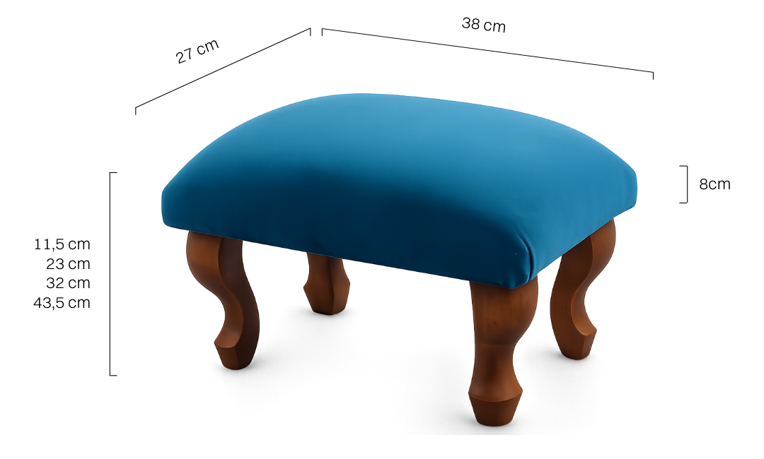 Gepolsterter blauer Fußhocker, ein elegantes und praktisches Einrichtungselement