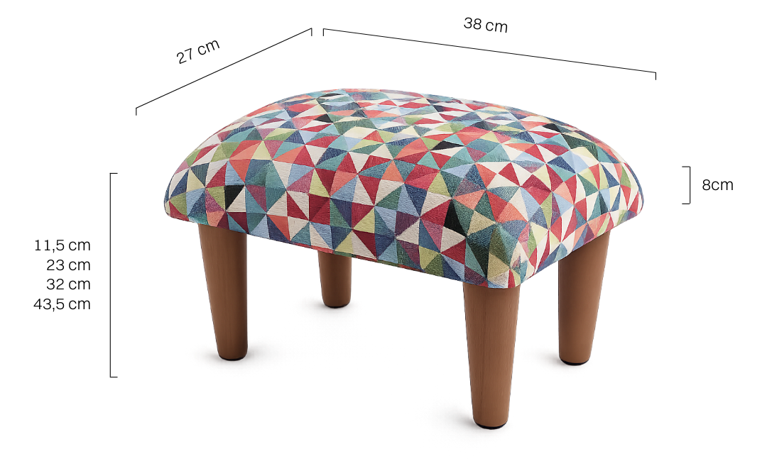 Sessel-Fußhocker mit geometrischen Mustern
