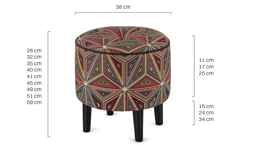 runder geometrisch gemusterter Sitzsack