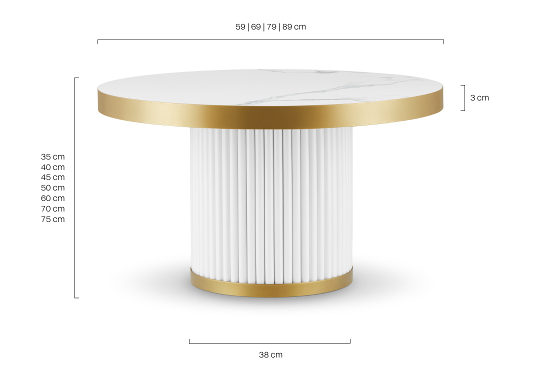 Weißer Glamour Couchtisch
