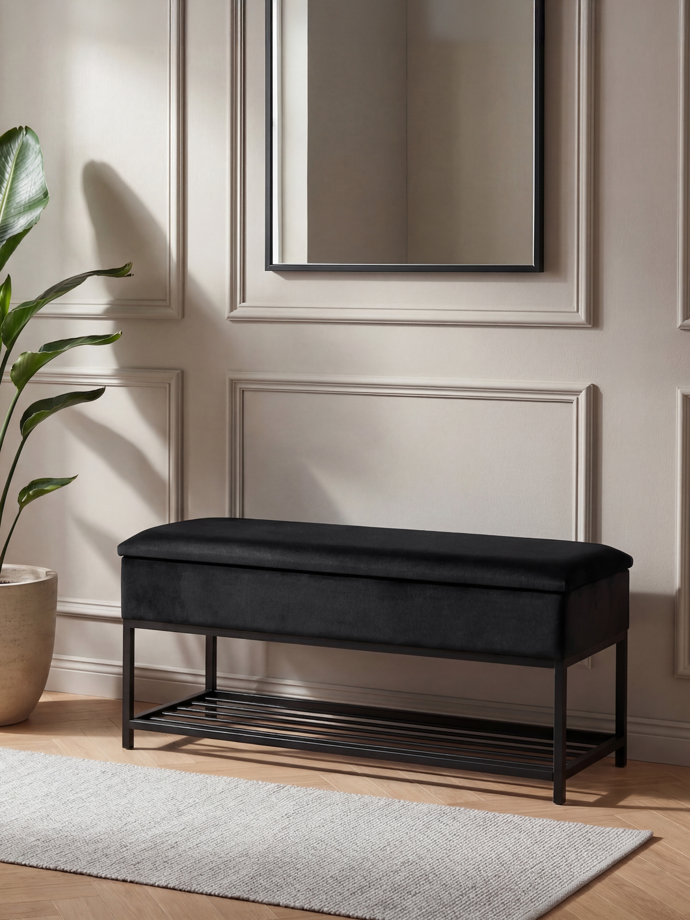 Sitzbank mit Stauraum Cubio Neoloftdock Smooth schwarz